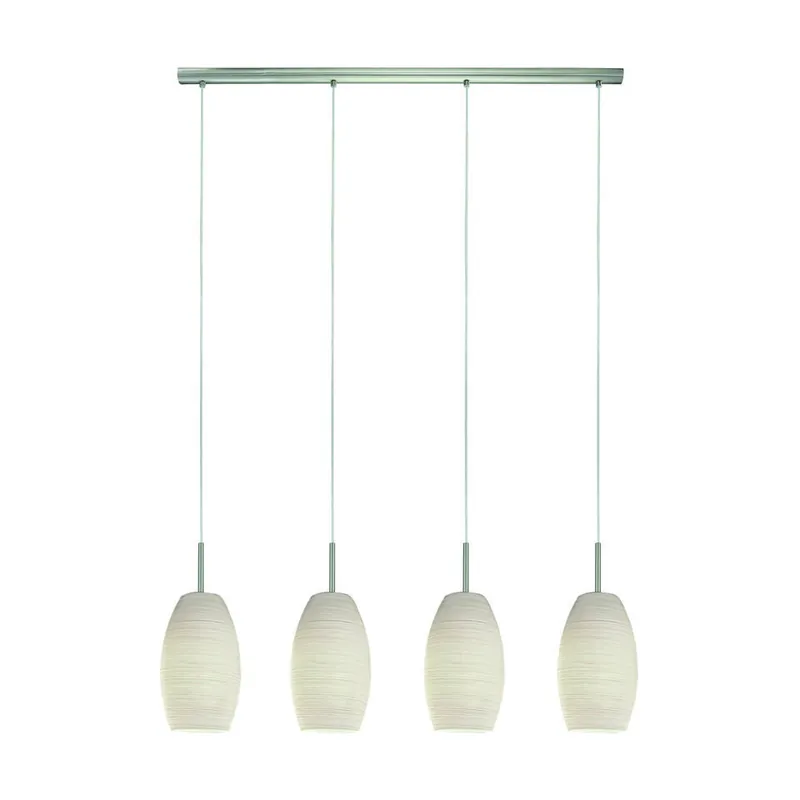 EGLOBatista3Hanglamp-E27-102cm-Nikkel-Mat/Wit Laatste Kans