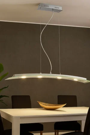 20W LED hanglamp, gebogen glazen blad, gesatineerd Weekendaanbieding