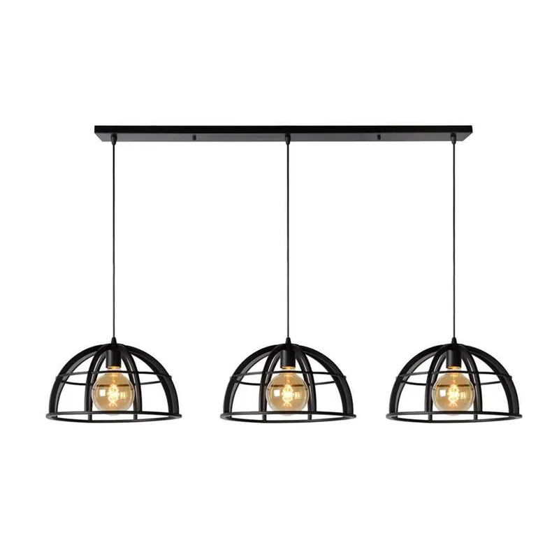 Voordeelprijs Lucide hanglamp Dikra 3 lamp - zwart - Ø40 cm