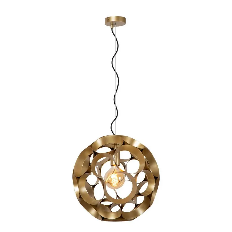 Tijdelijk Beschikbaar Lucide HANNELORE Hanglamp - Mat Goud / Messing