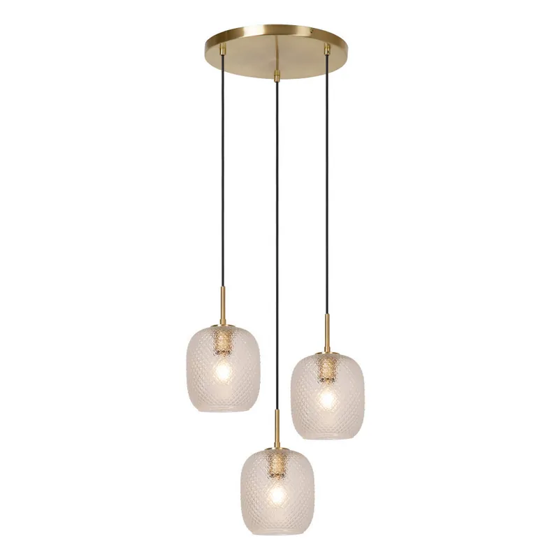 Aanbieding Lucide ALICENT - Hanglamp - Ø 35 cm - 3xE27 - Mat Goud / Messing