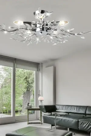 Elegante plafondlamp met verchroomde acryl lamellen FLASH Gecertificeerd