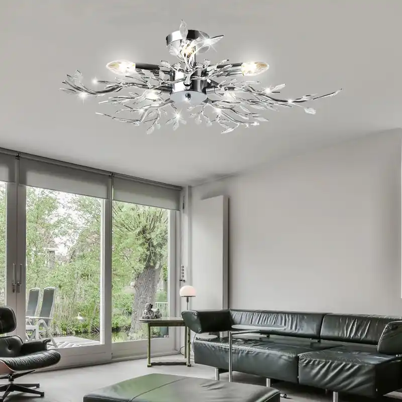 Elegante plafondlamp met verchroomde acryl lamellen FLASH Gecertificeerd