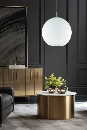 Flitsaanbieding Hanglamp van glas en nikkel met 30cm diameter MOON