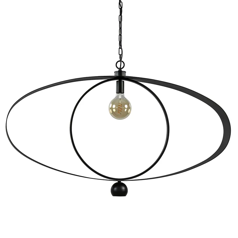 Design hanglamp textured black ovaal Exclusieve Aanbieding