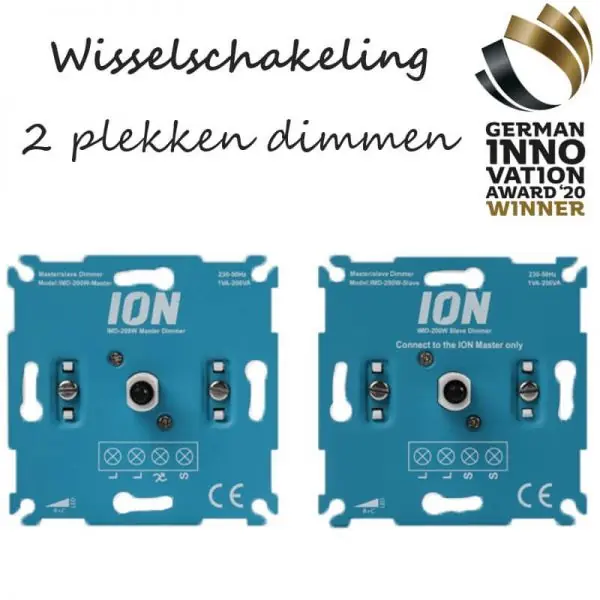 Gereduceerde Prijs ION hotelschakeling dimmer 0-200 watt/VA druk-draai | 2 kanten dimmen