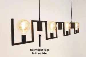 Exclusieve Aanbieding Functionele zwarte hanglamp COMBI E27 + GU10 | 7-lichts
