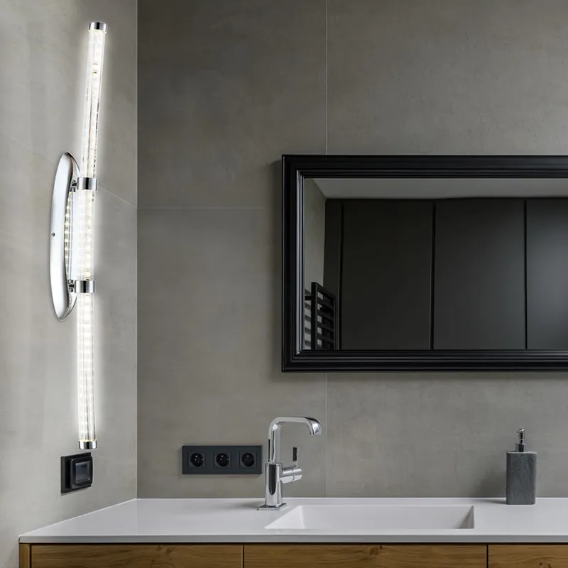 Snelle Levering LED wandlamp, chroom, helder, L 81,4 cm