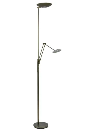 Beperkt Aanbod Dimbare LED uplighter met leeslamp donker brons