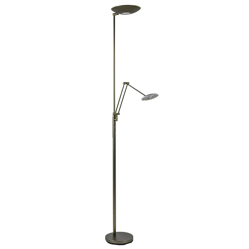 Beperkt Aanbod Dimbare LED uplighter met leeslamp donker brons