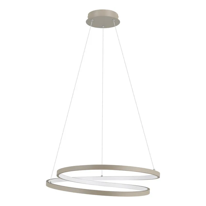 Gecertificeerd EGLO Ruotale Hanglamp - LED - Ø 55 cm - Zandkleur/Beige/Wit