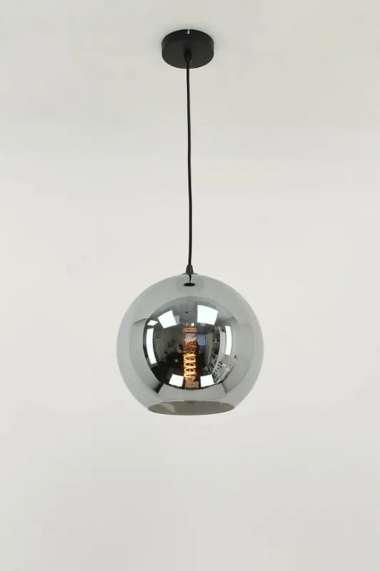 Sfeervolle zwarte hanglamp SICANO metallic smoke zwart | Ø 30 cm Lage Prijs