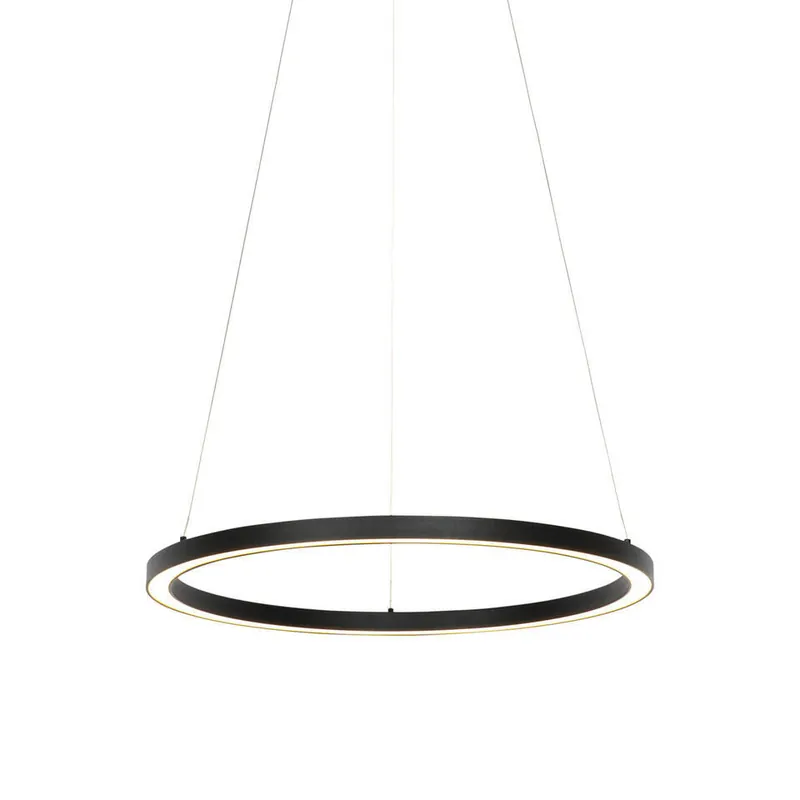 Qazqa hanglamp girello zwart geïntegreerde led Flitsaanbieding