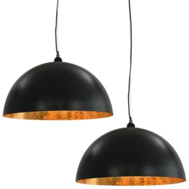 vidaXL - Plafondlamp - Zwart - Metaal - 50 cm - 2 stuks Tijdelijk Beschikbaar