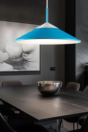 LED hanglamp, eetkamer, blauw, warm wit, H 150cm Rechtstreeks Van De Fabrikant