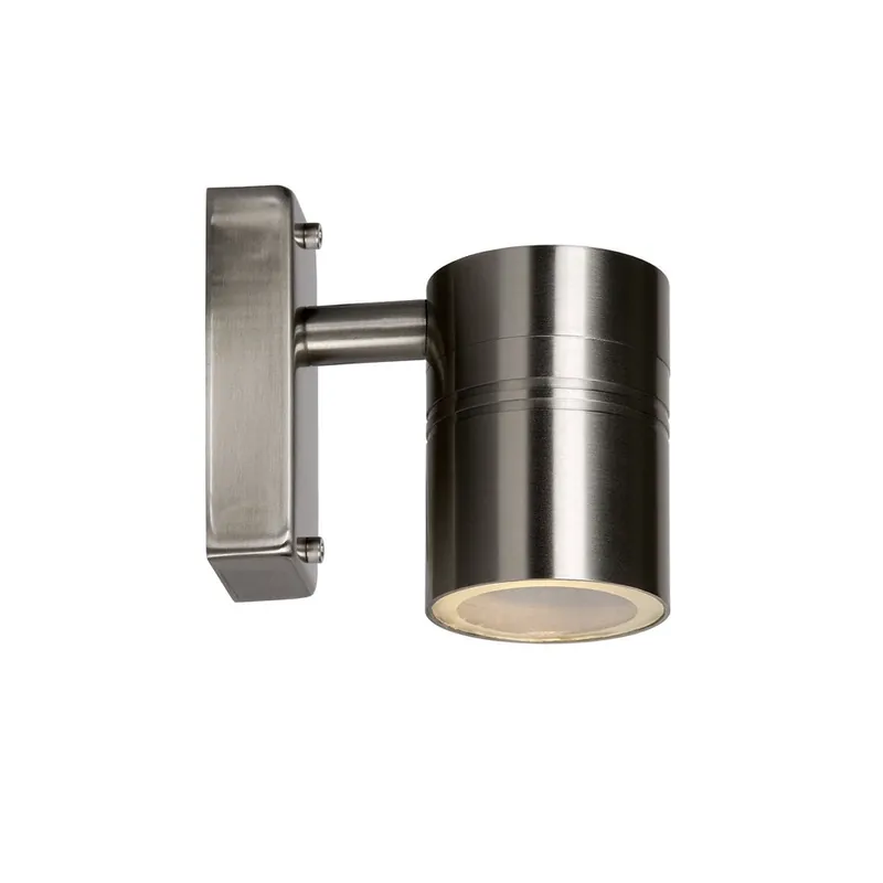 Lage Kosten Lucide ARNE-LED - Wandspot / Wandlamp Binnen/Buiten - Ø 6,3 cm - LED - GU10 - 1x5W 2700K - IP44 - Mat chroom