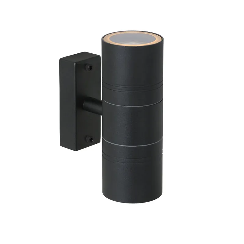 Lage Prijs Lucide ARNE-LED - Wandspot / Wandlamp Binnen/Buiten - Ø 6,3 cm - LED - GU10 - 2x5W 2700K - IP44 - Zwart