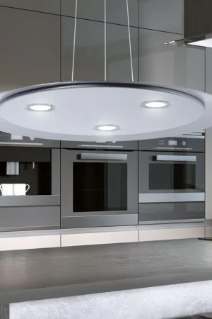 Veilige Betaling LED hanglamp, chroom, rond, D 50 cm