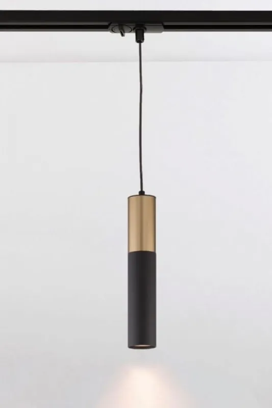Koker hanglamp CAREGA II 30 cm voor LUNA spanningsrail | Goud / Zwart Alleen Vandaag