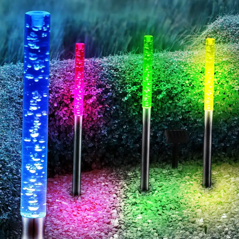 Set van 4 LED solarlampen voor buiten met kleurwisselaar Koopje