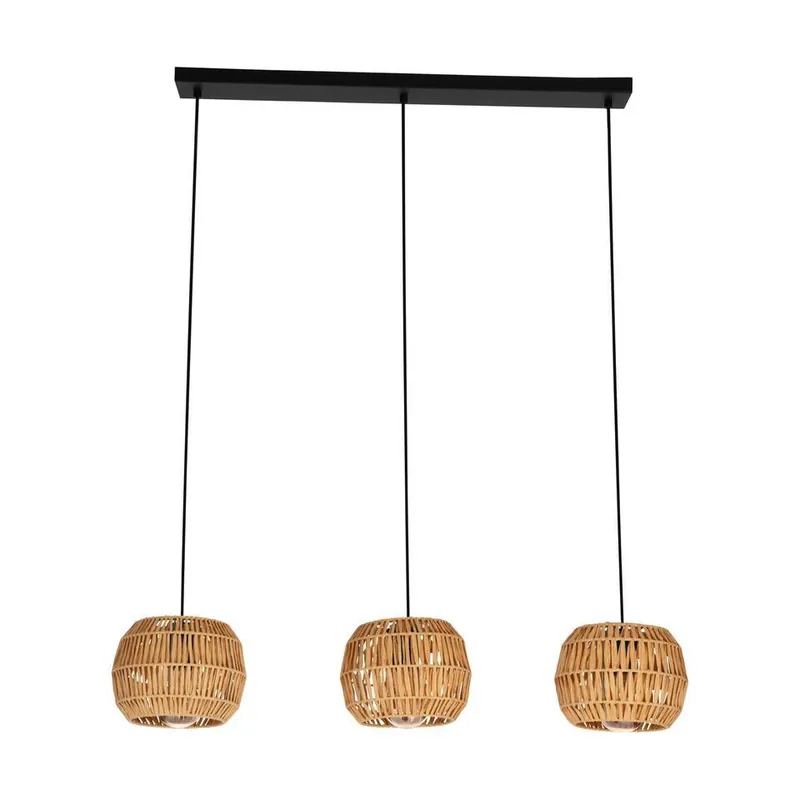 EGLO Sheldon Hanglamp - E27 - 91 cm - Bruin/Zwart - Papier Hete Deal