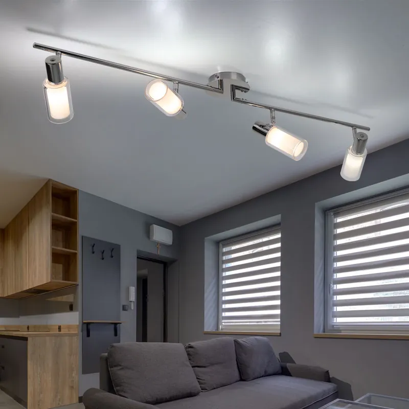 4-lichts plafondlamp met verplaatsbare spots MAURICIO Gereduceerde Prijs