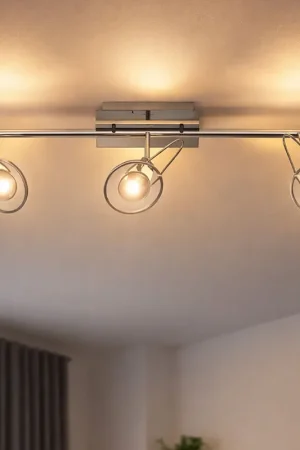 Bestseller LED plafondlamp, chroom, beweegbare spots, L 66 cm