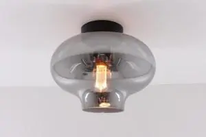 Zwarte korte plafondlamp EEFF smoke zwart | Ufo Ø 27 cm Rechtstreeks Van De Fabrikant