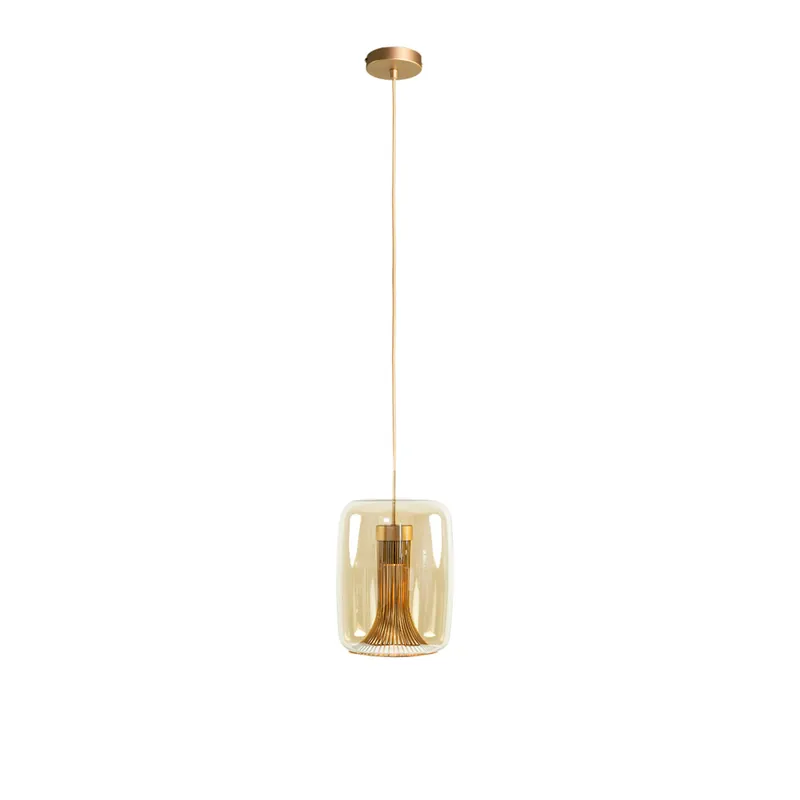 Koop Vandaag Glazen hanglamp Kriss cilinder zand/amber