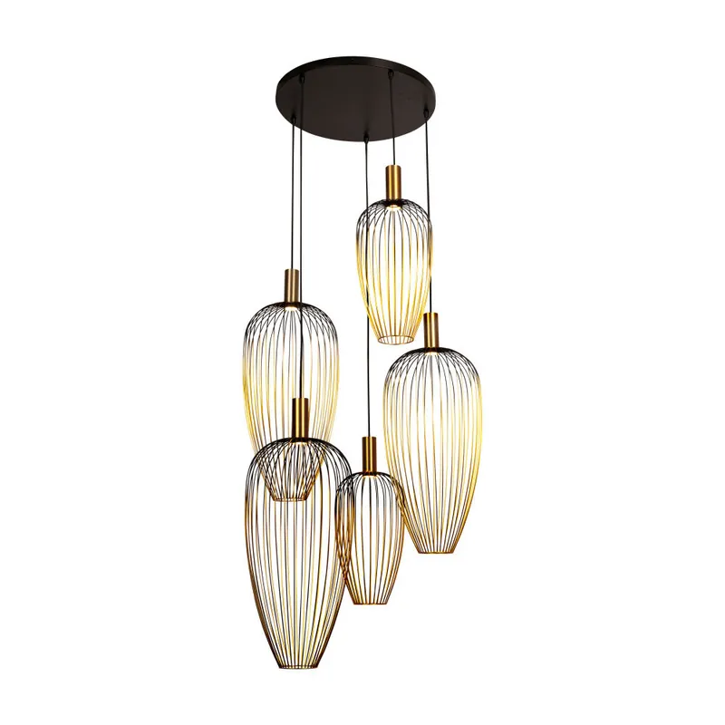 Lucide AURELIE - Hanglamp - 5xGU10 (MR11) - Geschikt voor vide en hoge plafonds - Goud | Vibes Veilige Betaling