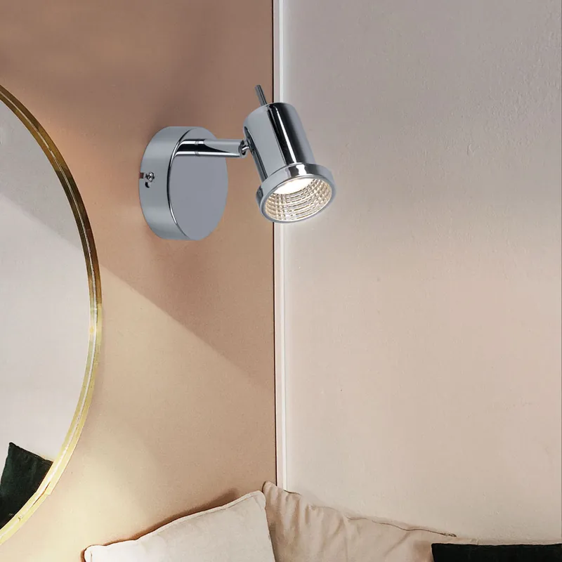 LED wandlamp chroom, verstelbare spot, H 9 ccm Alleen Vandaag