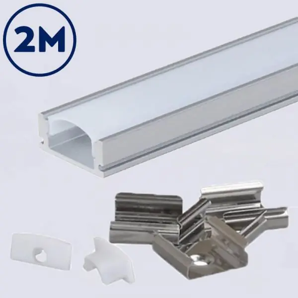Compleet opbouw LED profiel CLASSIC 18 x 8 mm aluminium | 2 meter Betaalbaar