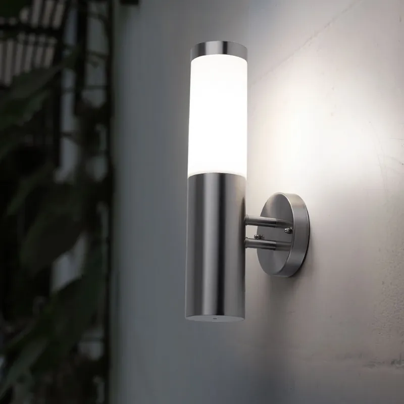 Superprijs Wandlamp, zaklamp, roestvrij staal zilver, hoogte 36 cm