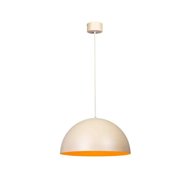 Express Levering Grote metalen koepellamp in beige zand kleur