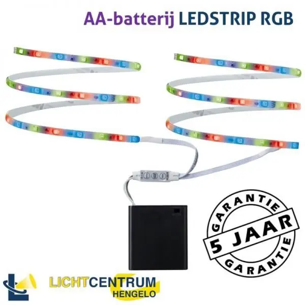 AA-batterij LED-strip 2x 80 cm met bediening | RGB Koop Vandaag