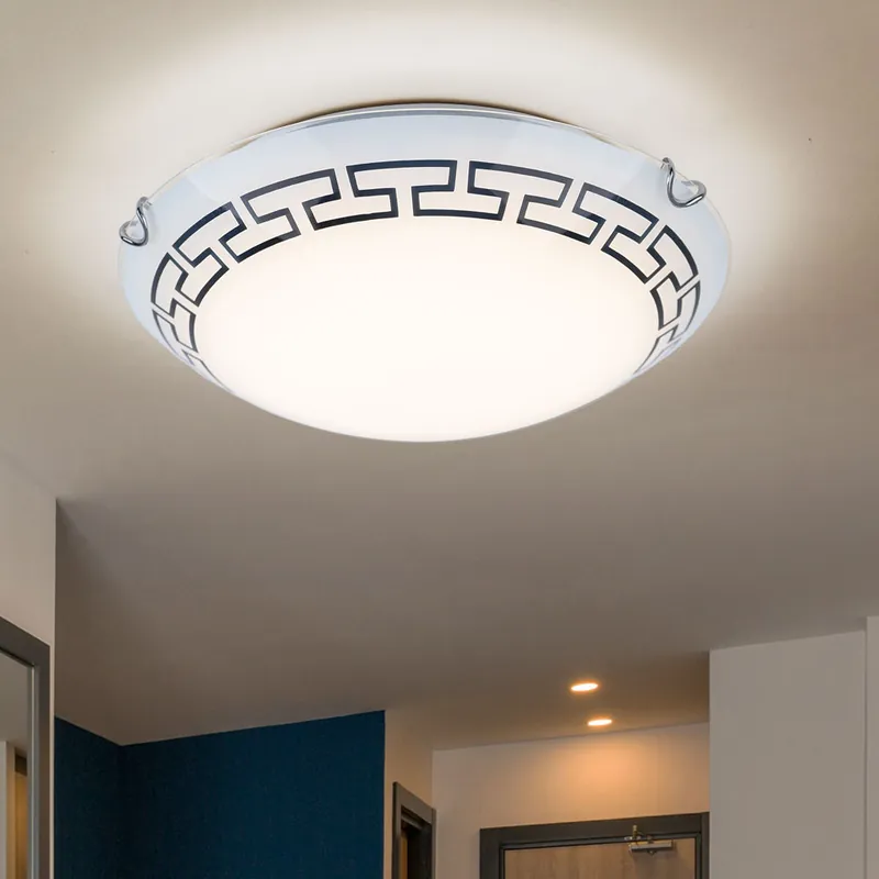 LED plafondlamp, wit, glas, gesatineerd, rond, D 30 cm Beperkte Voorraad