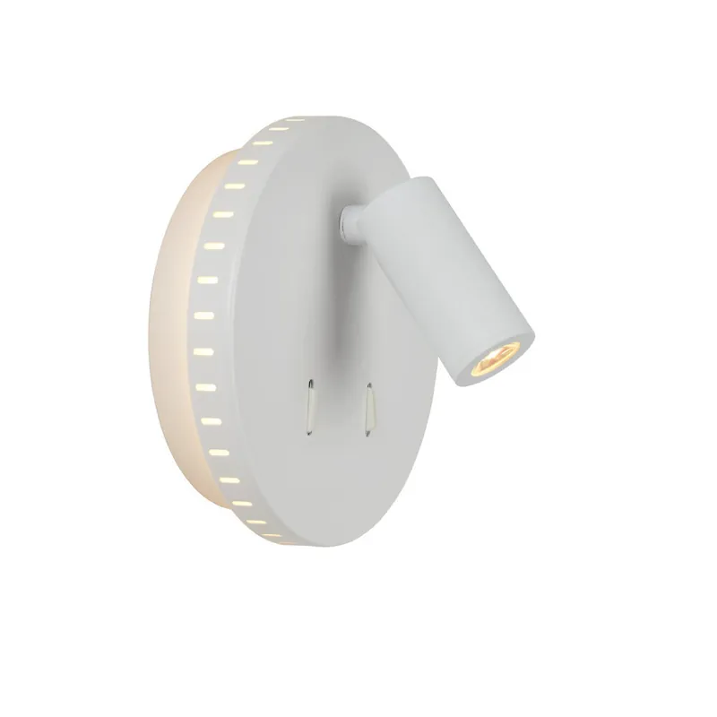 Hoge Kwaliteit Lucide BENTJER - Bedlamp / Wandlamp - Ø 14 cm - LED - 3000K - Wit