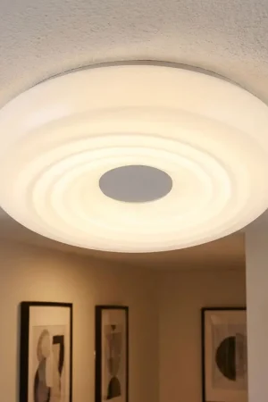 LED plafondlamp, metaal, wit, rond, D 35 cm Betaalbaar