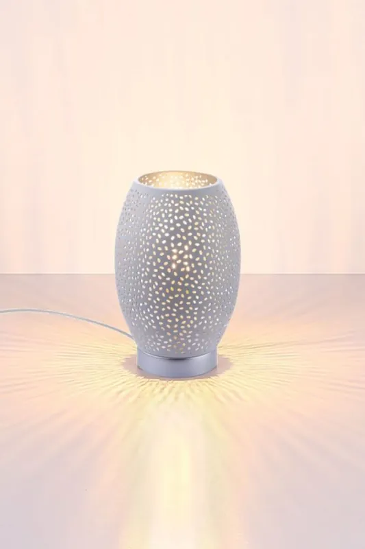 Speciale Aanbieding Metalen tafellamp NAVARRO I Ø 15 cm | Zilver