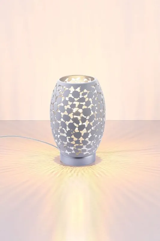 Op = Op Metalen tafellamp NAVARRO II Ø 15 cm | Zilver