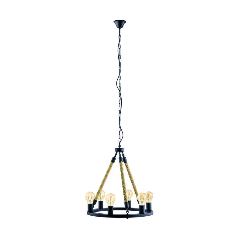 Laatste Versie EGLOVintageFindlay-Hanglamp-6Lichts-Zwart