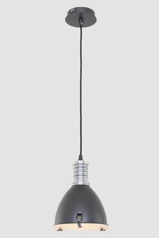 Hanglamp THUNDER 1-lichts Zwart metaal 18 cm | Ronde plaat 12 cm Lage Kosten