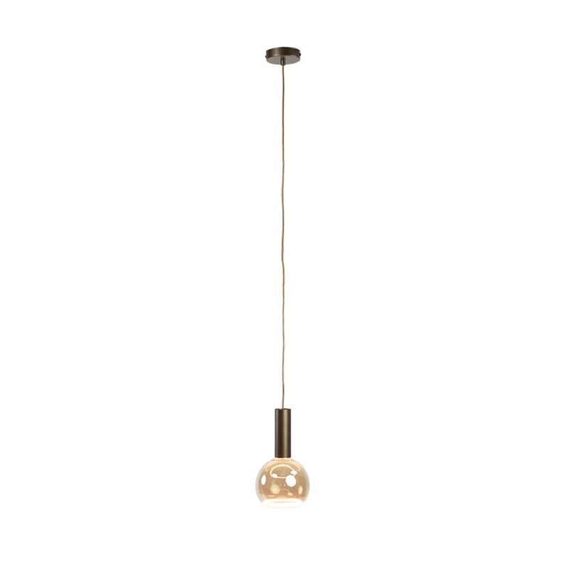 Beste Prijs Hanglamp 1L brons e27 ex. lichtbron