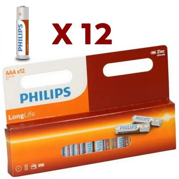 Philips LongLife AAA-batterijen actie 12 pack Alleen Vandaag