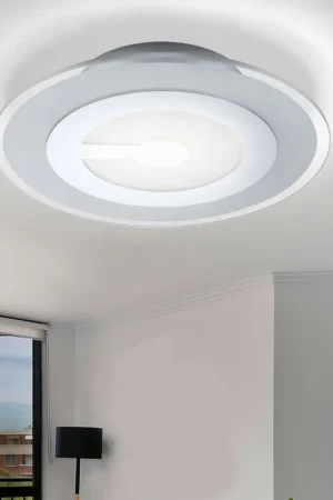 Aanbieding LED plafondlamp chroom, gesatineerd glas, D 30 cm