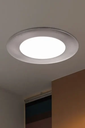 LED inbouwspot, mat nikkel, gesatineerd glas, D 12 cm Flitsaanbieding