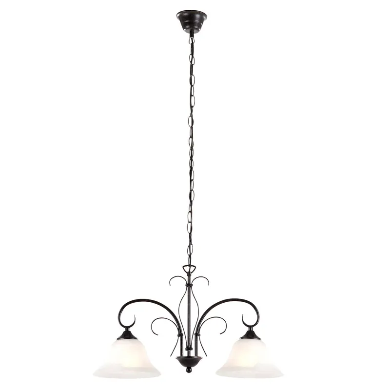 Hanglamp, glas, albast wit, roest, L 53,5 cm Superprijs