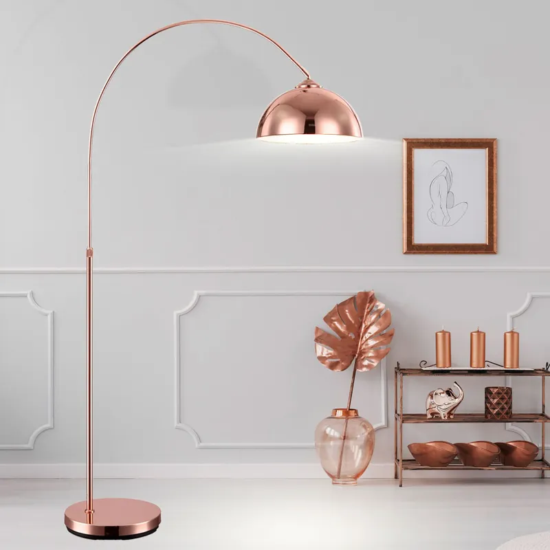 Lage Prijs Staande lamp, koper, in hoogte verstelbaar, H 141-196 cm