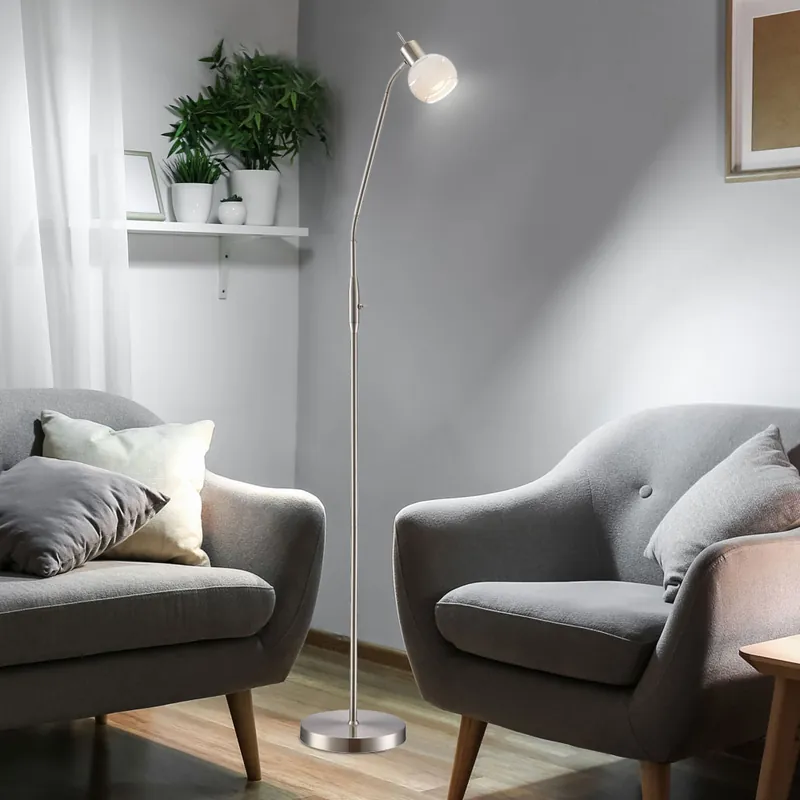 Speciale Aanbieding LED vloerlamp, Flexo spot, gesatineerd glas, H 145 cm