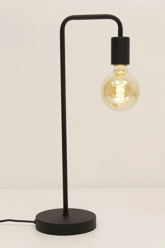 Minimalistische retro tafellamp DEMBA II zwart | 52 cm Tijdelijk Beschikbaar
